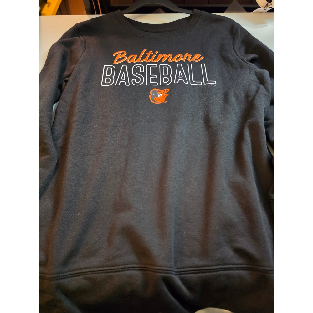 MLB‎ Baltimore Orioles Womens Sweatshirt Small Black Baltimore Baseball Pullover
